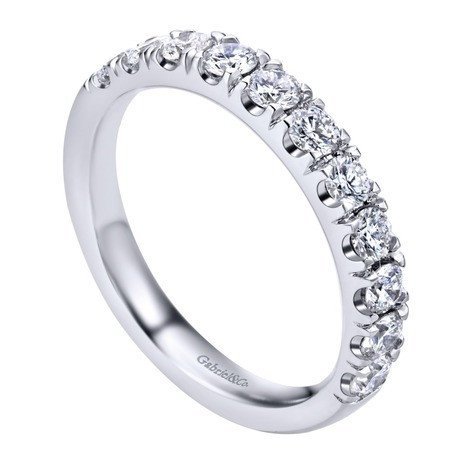 WEDDING - 14K White Gold .75cttw French Pave Diamond Band