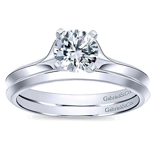 WEDDING - 14K White Gold Polished Knife Edge Wedding Band