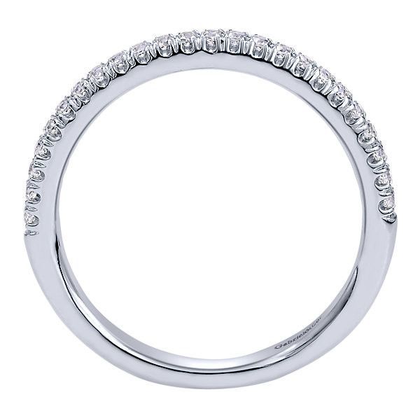 WEDDING - 14K White Gold Slightly Contoured Pave Diamond Wedding Band #306B
