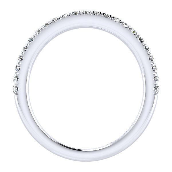 WEDDING - 14K White Gold Straight 1/4ct Pave Set Diamond Wedding Band #307B
