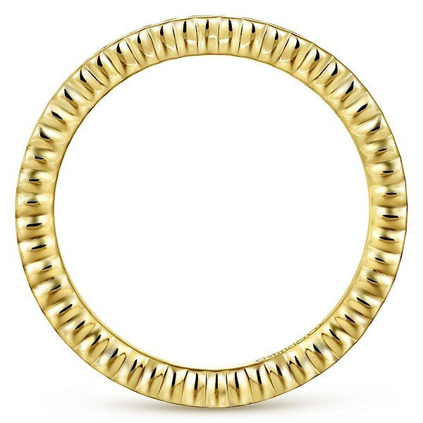WEDDING - 14K Yellow Gold Half Bezel Set Diamond Eternity Band