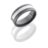 WEDDING - Ceramic And Tungsten 8mm Wide Beveled Wedding Band