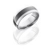 WEDDING - Ceramic And Tungsten 8mm Wide Domed Wedding Band