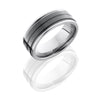 WEDDING - Ceramic And Tungsten 8mm Wide Wedding Band With Center Groove