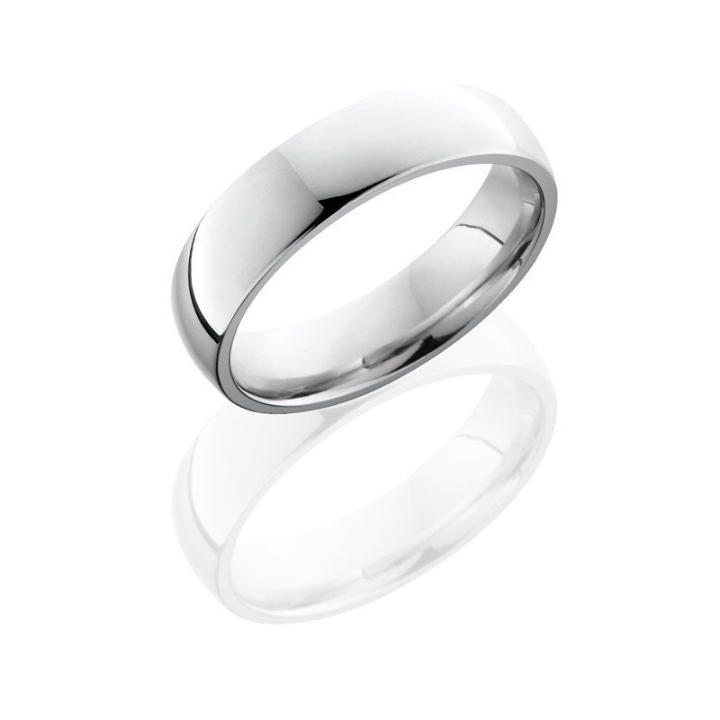 WEDDING - Cobalt Chrome 6mm Wide Polished Domed Wedding Band