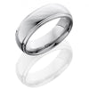 WEDDING - Cobalt Chrome 7mm Domed Mens Wedding Band With Angle Satin Finish