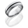 WEDDING - Cobalt Chrome 7mm Domed Mens Wedding Band With Double Angle Finish