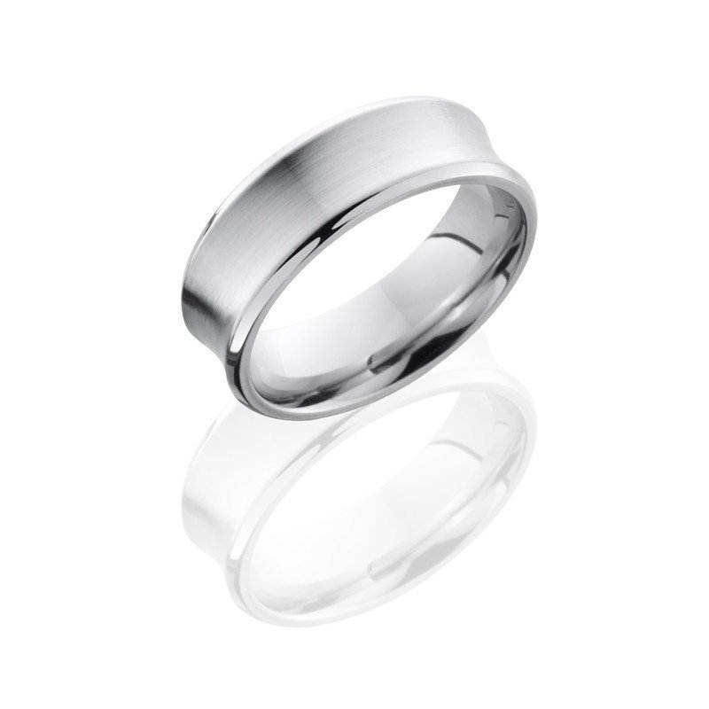 WEDDING - Cobalt Chrome 7mm Wide Concave Beveled Wedding Band