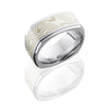 Cobalt Chrome Silver and Palladium Mokume Squared Band 8.5 mm