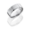 WEDDING - Cobalt Chrome 8mm Wide Beveled Wedding Band With A Segmented Pattern