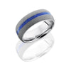 WEDDING - Cobalt Chrome 8mm Wide Domed Wedding Band With Lapis Inlay