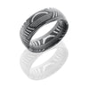 WEDDING - Damascus Steel 8mm Wide Domed Wedding Band With A Basket Pattern