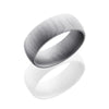 WEDDING - Damascus Steel 8mm Wide Domed Wedding Band With A Tiger Stripe Pattern