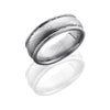 WEDDING - Damascus Steel 8mm Wide Domed Wedding Band With Rounded Edges