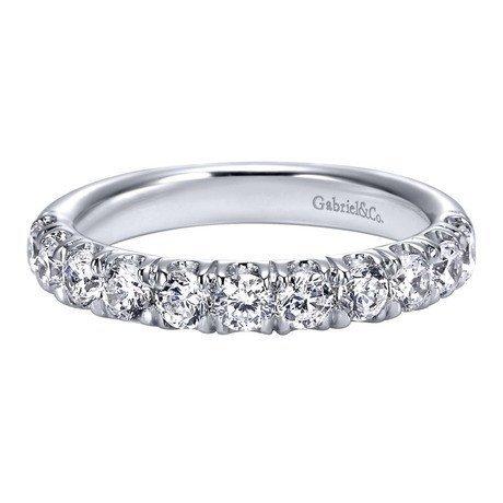 Platinum French Pave Diamond Wedding Band 1.00 Cttw