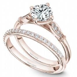 Wedding Ring - 14K Rose Gold .22cttw Prong Set Diamond Wedding Band #871B