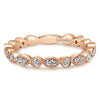 Wedding Ring - 14K Rose Gold Marquise Shaped Stackable Round Diamond Ring