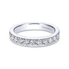 Wedding Ring - 14K White Gold 1.00cttw Bead Set 16-Stone Diamond Band With Milgrain Edging