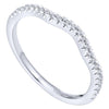 Wedding Ring - 14K White Gold .16cttw Curved Pave Diamond Wedding Band