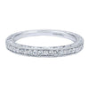 Wedding Ring - 14K White Gold .19cttw Bead Set Diamond Wedding Band With Engraved Shank