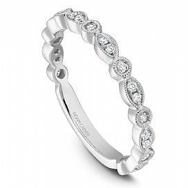 Roped Design Stackable Ring 14K White Gold