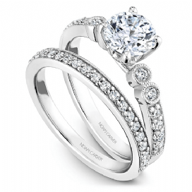 Wedding Ring - 14K White Gold .23cttw Traditional Diamond Wedding Band #868B