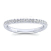 Wedding Ring - 14K White Gold .24cttw Straight Pave Diamond Curved Wedding Band