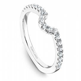 Wedding Ring - 14K White Gold .31cttw Curved U Shape Stackable Diamond Wedding Band #860B