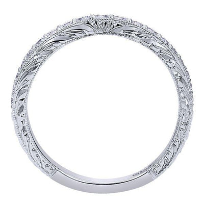 Wedding Ring - 14K White Gold .33cttw Graduated Round Diamond Wedding Band