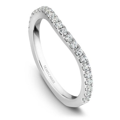 Wedding Ring - 14K White Gold .34cttw Contoured Diamond Wedding Band #812B