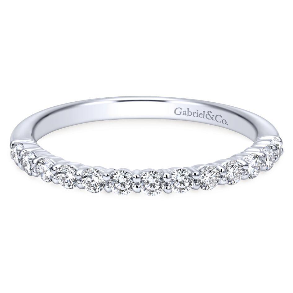 Wedding Ring - 14K White Gold .38cttw Straight Prong Set Diamond Wedding Band