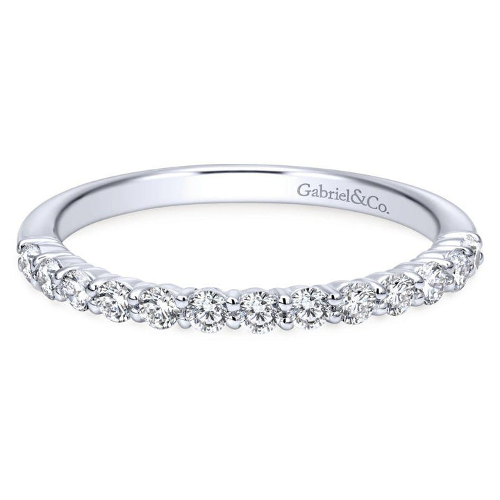 Wedding Ring - 14K White Gold .38cttw Straight Prong Set Diamond Wedding Band