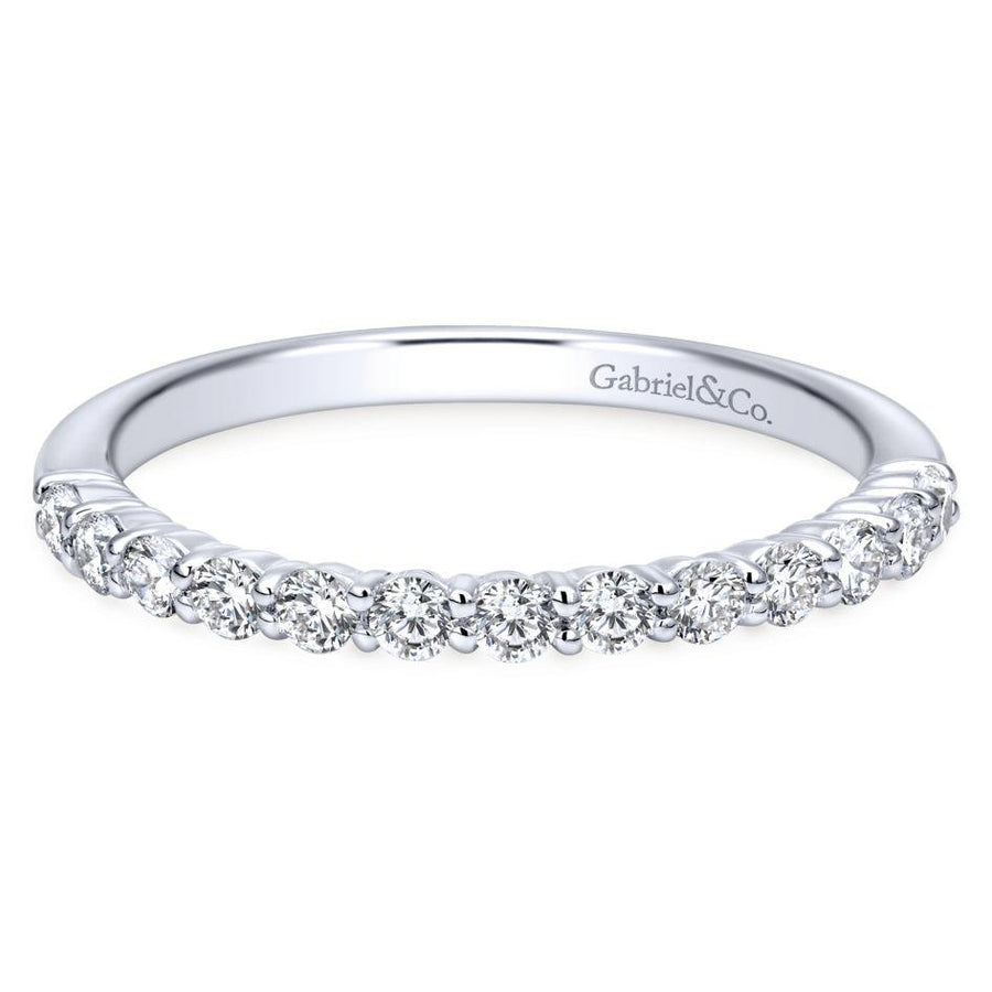 Wedding Ring - 14K White Gold .38cttw Straight Prong Set Diamond Wedding Band