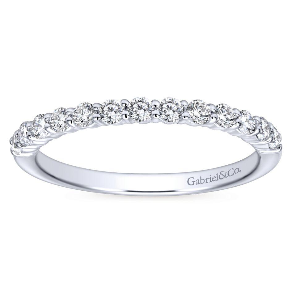 Wedding Ring - 14K White Gold .38cttw Straight Prong Set Diamond Wedding Band