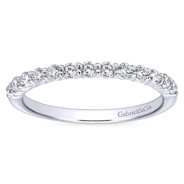 Wedding Ring - 14K White Gold .38cttw Straight Prong Set Diamond Wedding Band