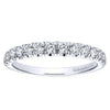 Wedding Ring - 14K White Gold .43cttw Straight Pave Graduated Diamond Wedding Band