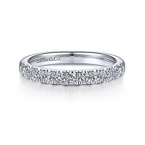 Wedding Ring - 14k White Gold .48cttw Prong Set Round Diamond Wedding Band