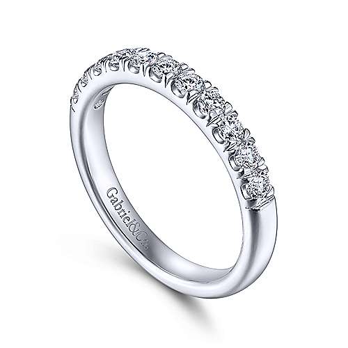 Wedding Ring - 14k White Gold .48cttw Prong Set Round Diamond Wedding Band