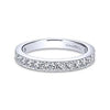 Wedding Ring - 14K White Gold .75cttw Bead Set 19-Stone Diamond Band With Milgrain Edging