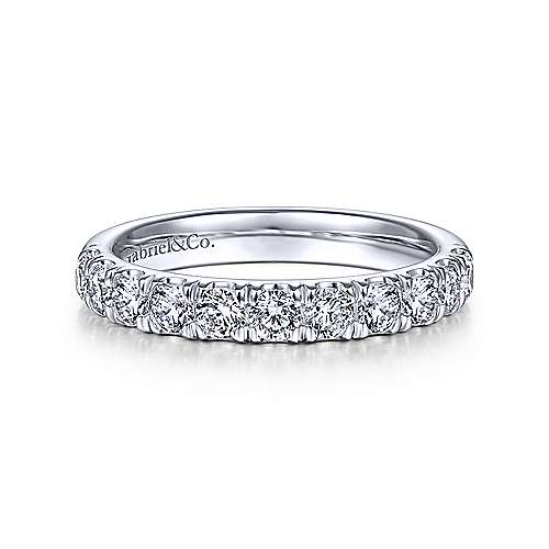 Wedding Ring - 14k White Gold .79cttw Prong Set Round Diamond Wedding Band