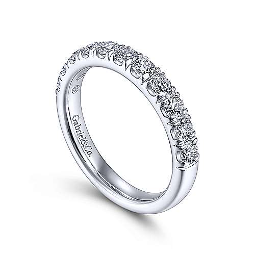 Wedding Ring - 14k White Gold .79cttw Prong Set Round Diamond Wedding Band