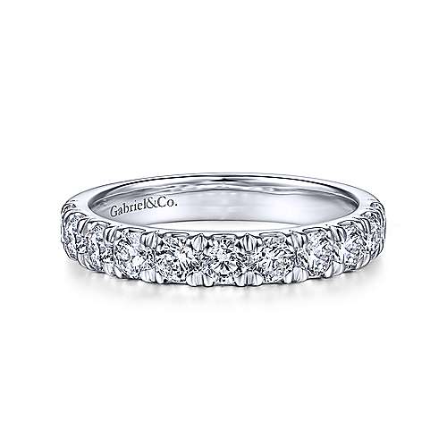 Wedding Ring - 14K White Gold .98cttw Prong Set Round Diamond Wedding Band