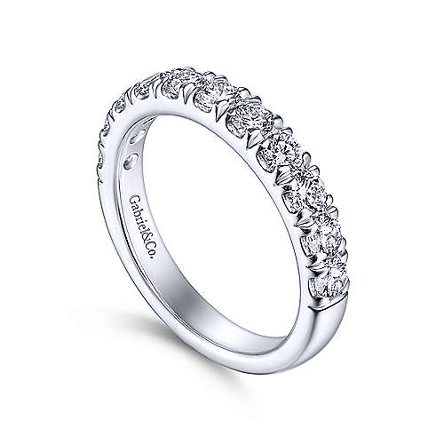 Wedding Ring - 14K White Gold .98cttw Prong Set Round Diamond Wedding Band