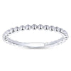 Wedding Ring - 14K White Gold Beaded Metal Design Stackable Band