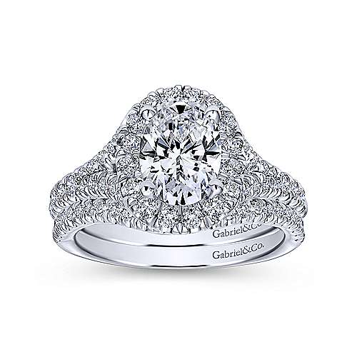 Contoured Diamond Ring .18 Cttw 14K White Gold 475B