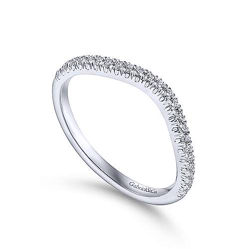 Contoured Diamond Ring .18 Cttw 14K White Gold 475B