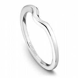 Wedding Ring - 14K White Gold Curved Stackable Wedding Band #856B