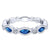 Diamond And Marquise Sapphire Stackable Ring 14K White Gold