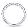 Wedding Ring - 14K White Gold Engraved Stackable Ring