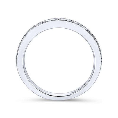 Engraved Wedding Ring 14K White Gold 220B